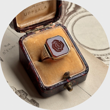 Load image into Gallery viewer, Vintage Carnelian Rose Intaglio Signet Ring