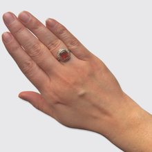 Load image into Gallery viewer, Vintage Fire Opal &amp; Diamond Cluster Ring