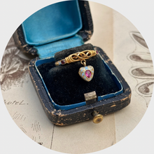 Load image into Gallery viewer, Victorian Lovers Knot Ring with Heart-Shaped Locket