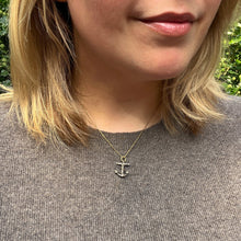 Load image into Gallery viewer, Victorian Rose-Cut Diamond Anchor Pendant
