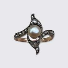 Load image into Gallery viewer, Belle Epoque Pearl &amp; Diamonds Crossover Ring