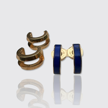 Load image into Gallery viewer, Vintage Lapis Lazuli Earrings with Removable Gold Setting