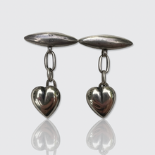 Load image into Gallery viewer, Victorian Silver Heart-Shaped Cufflinks in Box, 1887