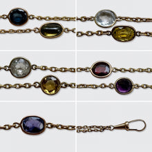 Load image into Gallery viewer, Reserved: Antique Multi Gemstone Station Guard Chain