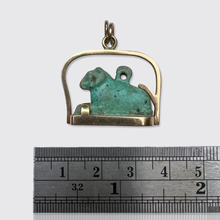 Load image into Gallery viewer, Egyptian Revival Faience Khnum Ram&#39;s Amulet Pendant