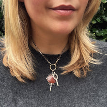 Load image into Gallery viewer, Two Silver Watch Key Pendants, including one set with Agate