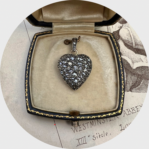Victorian Heart-Shaped Rose-Cut Diamond Locket