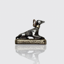 Load image into Gallery viewer, Antique SIlver, Gold &amp; Agate Whippet Dog Pendant