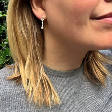 Load image into Gallery viewer, Small Diamond &amp; Pearl Clover Drop Earrings