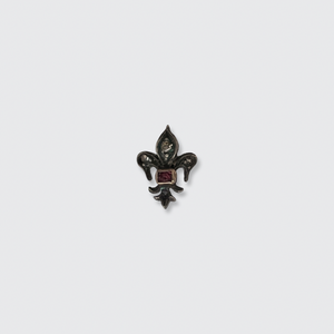 Ruby & Diamond Fleur de Lis Earring, Stickpin Conversion
