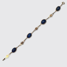 Load image into Gallery viewer, Antique Lapis Lazuli &amp; Pearl Link Bracelet