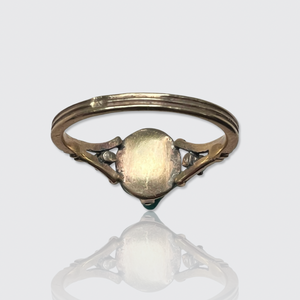 Egyptian Revival Faience Frog Amulet Ring