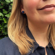 Load image into Gallery viewer, Lapis Lazuli Stud Earrings, Cufflink Conversion