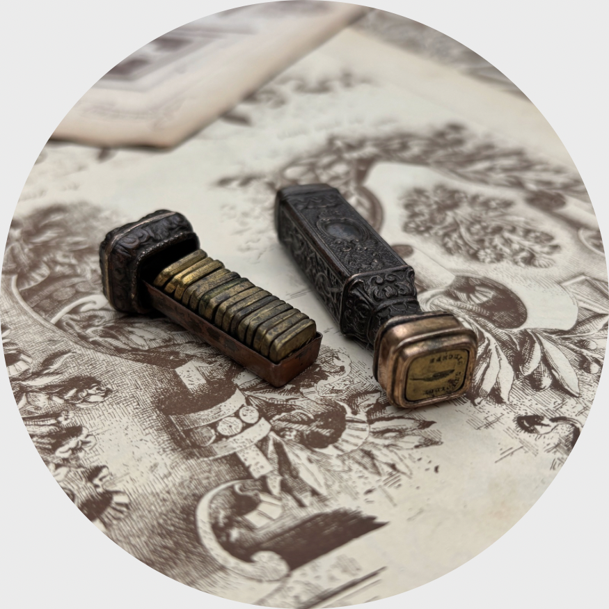 19th Century Wax Seals Etui with Sixteen Double-Sided Seals