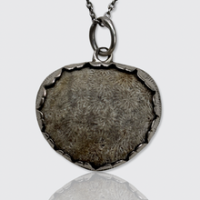 Load image into Gallery viewer, Silver Mounted 'Scare-Stone' Fossil Amulet Pendant