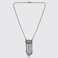 Load image into Gallery viewer, Belle Epoque Aquamarine &amp; Pearl Fringe Lavalier Necklace