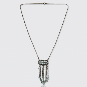 Belle Epoque Aquamarine & Pearl Fringe Lavalier Necklace