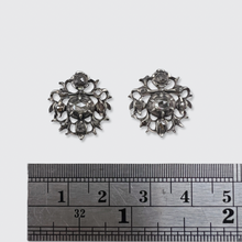 Load image into Gallery viewer, Silver Rose-Cut Diamond Earrings