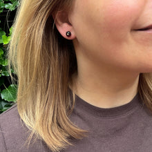 Load image into Gallery viewer, Garnet &amp; Diamond Ear Studs, Button Conversion