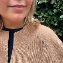 Load image into Gallery viewer, Art Deco Onyx &amp; Diamond Arrow Jabot Pin