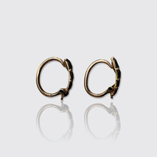 Load image into Gallery viewer, Victorian Onyx 'Huggie' Hoop Earrings