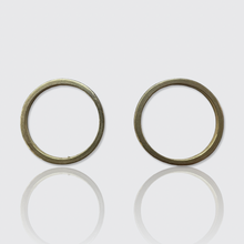 Load image into Gallery viewer, Pair of Two 18k Gold Blue Enamel Rings