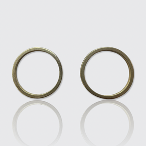 Pair of Two 18k Gold Blue Enamel Rings