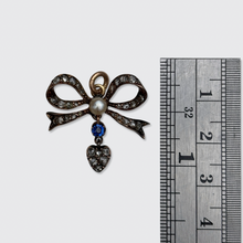 Load image into Gallery viewer, Belle Epoque Sapphire &amp; Diamond Bow Pendant