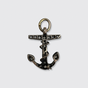 Victorian Rose-Cut Diamond Anchor Pendant