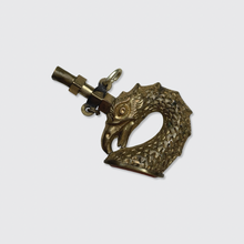Load image into Gallery viewer, Antique Brass &amp; Carnelian Eagle Watch Key Pendant