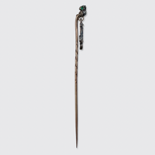 Load image into Gallery viewer, Antique Emerald &amp; Diamond Crowned Anchor Stickpin in Box, René Bouvet