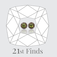 Load image into Gallery viewer, Reserved for R, payment 4/6: Victorian Peridot &amp; Diamond Cluster Earrings