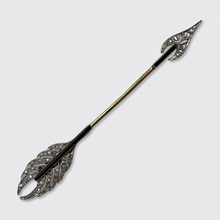 Load image into Gallery viewer, Art Deco Onyx &amp; Diamond Arrow Jabot Pin