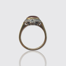 Load image into Gallery viewer, Vintage Fire Opal &amp; Diamond Cluster Ring