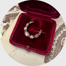 Load image into Gallery viewer, Victorian Crescent Moon Ruby &amp; Diamond Brooch