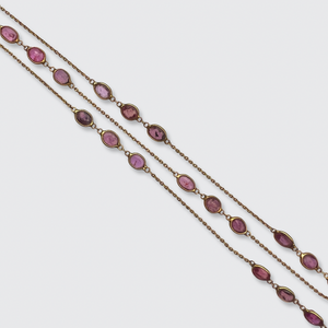 Vintage Ruby Station Necklace