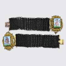 Load image into Gallery viewer, Set of two 19th Century Hairwork &amp; Pinchbeck Bracelets