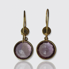 Load image into Gallery viewer, Victorian Circular Amethyst Drop Earrings