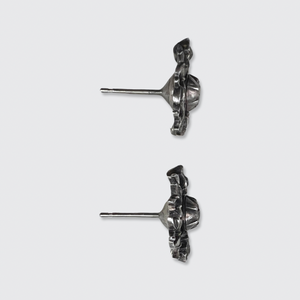 Silver Rose-Cut Diamond Earrings