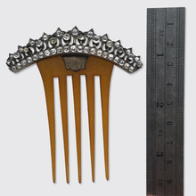Load image into Gallery viewer, Victorian Silver &amp; Paste Hair Comb