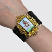 Load image into Gallery viewer, Set of two 19th Century Hairwork &amp; Pinchbeck Bracelets