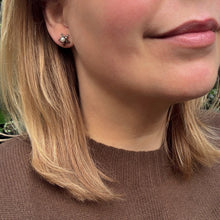 Load image into Gallery viewer, Victorian Pearl &amp; Diamond Star Earrings