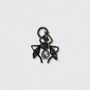 Diamond, Pearl & Sapphire Fly Pendant, Stickpin Conversion