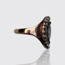 Load image into Gallery viewer, 18th Century Circular Enamel, Pearl &amp; Diamond Hairwork Ring