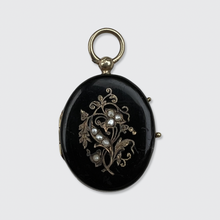 Load image into Gallery viewer, Victorian Black Enamel Gold Locket