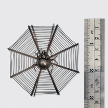 Load image into Gallery viewer, Set of Five Antique Silver Spider Web Place Card Holders