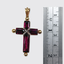 Load image into Gallery viewer, Reserved for 'S', payment 2/6: Rose-Cut Diamond Earrings + Garnet Cross Pendant