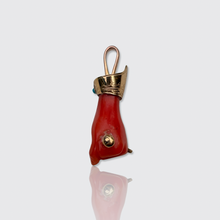Load image into Gallery viewer, Victorian Coral Dagger in Hand Pendant, Stickpin Conversion