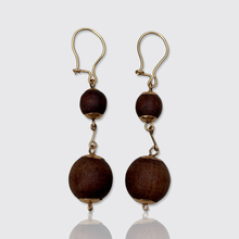Load image into Gallery viewer, Victorian Wooden Ball Drop Earrings