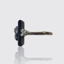 Load image into Gallery viewer, Art Deco Onyx &amp; Diamond Clover Ring